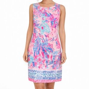 Lilly Pulitzer Mila Shift Dress  Light Pascha Pink Aquadesic size 16 Like New